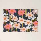 Groovy Flowers retro pattern Welcome Mat Gallery Image 1