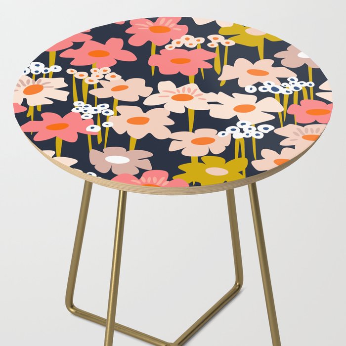 Groovy Flowers retro pattern Side Table Gallery Image 2