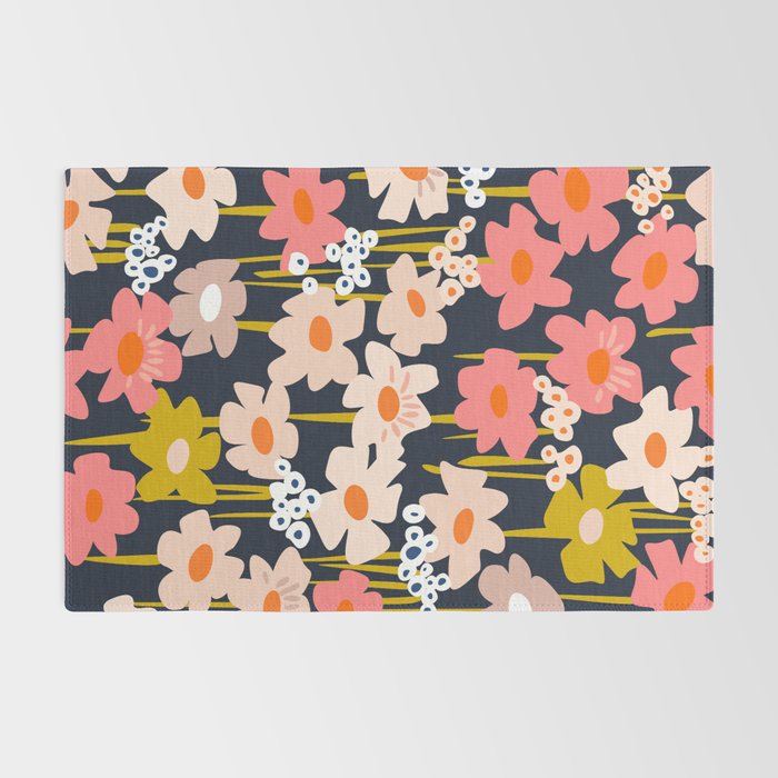 Groovy Flowers retro pattern Rug Gallery Image 2