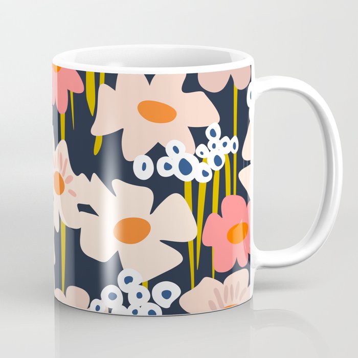 Groovy Flowers retro pattern Coffee Mug Gallery Image 1