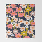 Groovy Flowers retro pattern Throw Blanket Gallery Image 2