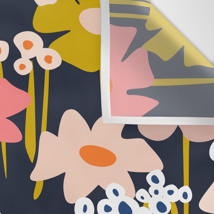 Groovy Flowers retro pattern Wall Tapestry Gallery Image 3