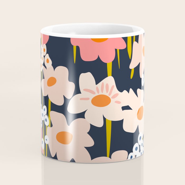 Groovy Flowers retro pattern Coffee Mug Gallery Image 4