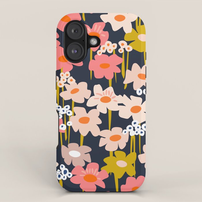 Groovy Flowers retro pattern iPhone Case Gallery Image 1