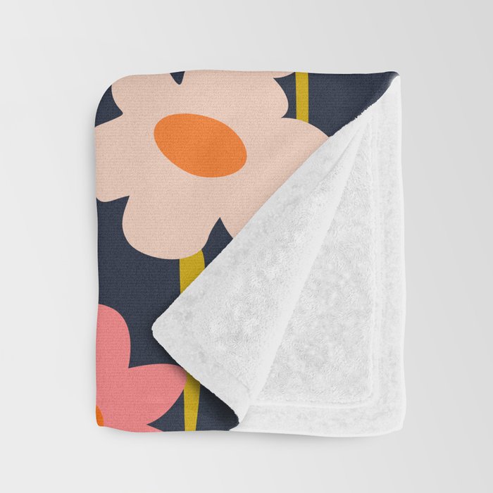 Groovy Flowers retro pattern Throw Blanket Gallery Image 3