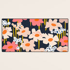 Groovy Flowers retro pattern Desk Mat Gallery Image 3