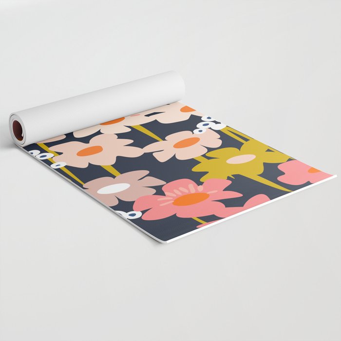 Groovy Flowers retro pattern Yoga Mat Gallery Image 2