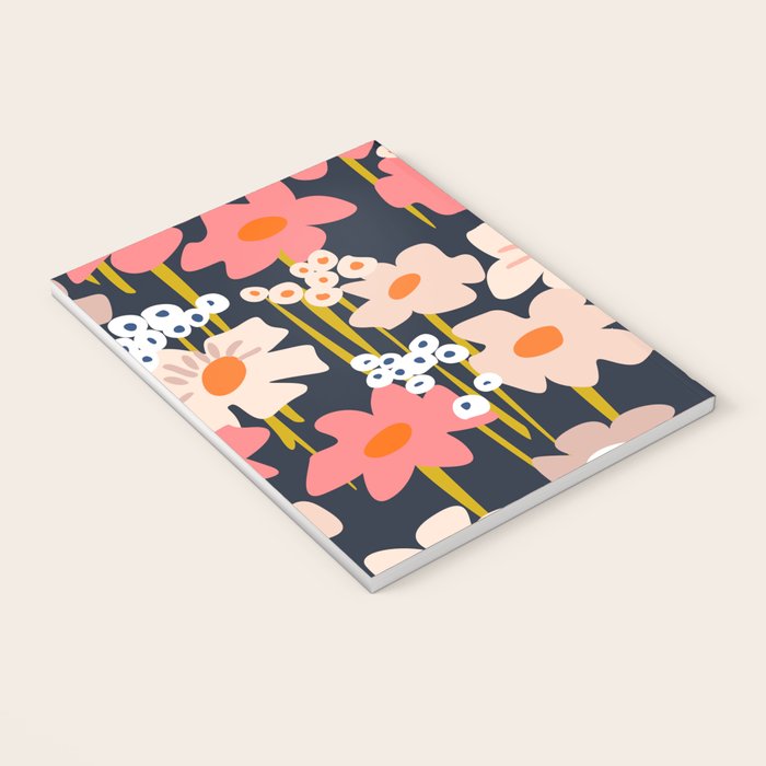 Groovy Flowers retro pattern Notebook Gallery Image 3