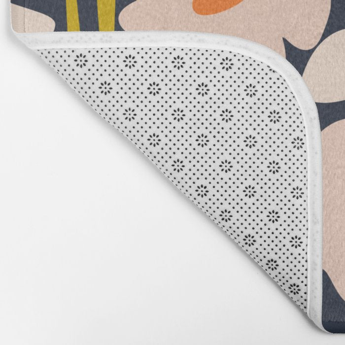 Groovy Flowers retro pattern Bath Mat Gallery Image 2