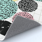 Amped - retro memphis throwback 80s style grid dots painting cut paper Rug Gallery Image 4