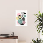 Amped - retro memphis throwback 80s style grid dots painting cut paper Poster Gallery Image 2
