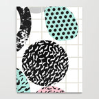 Amped - retro memphis throwback 80s style grid dots painting cut paper Notebook Gallery Image 4