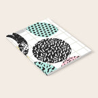 Amped - retro memphis throwback 80s style grid dots painting cut paper Notebook Gallery Image 2