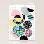Amped - retro memphis throwback 80s style grid dots painting cut paper Stationery Card Gallery Image 2