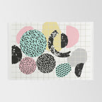 Amped - retro memphis throwback 80s style grid dots painting cut paper Rug Gallery Image 2