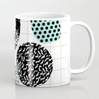 Amped - retro memphis throwback 80s style grid dots painting cut paper Coffee Mug Gallery Image 1