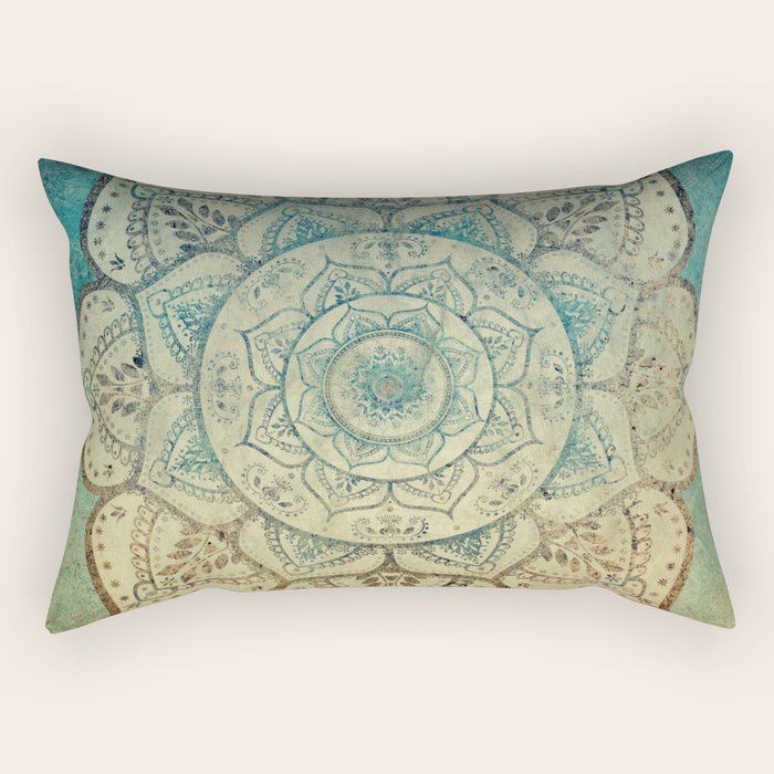 Faded Bohemian Mandala Rectangular Pillow Gallery Image 2