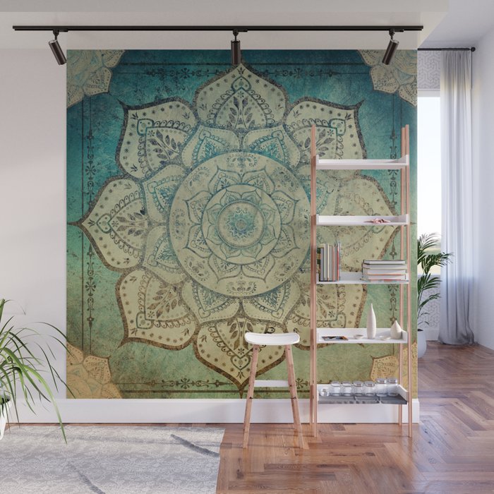 Faded Bohemian Mandala Wall Mural Gallery Image 1