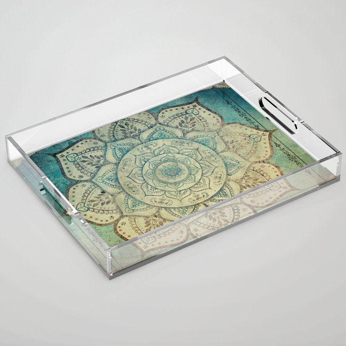 Faded Bohemian Mandala Acrylic Tray Gallery Image 1
