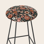 70s flowers - 70s, retro, spring, floral, florals, floral pattern, retro flowers, boho, hippie, earthy, muted Stool Gallery Image 2
