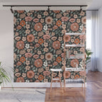 70s flowers - 70s, retro, spring, floral, florals, floral pattern, retro flowers, boho, hippie, earthy, muted Wall Mural Gallery Image 1