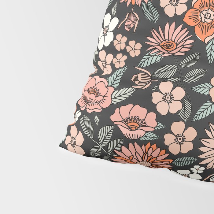 70s flowers - 70s, retro, spring, floral, florals, floral pattern, retro flowers, boho, hippie, earthy, muted Pillow Sham Gallery Image 4