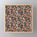 70s flowers - 70s, retro, spring, floral, florals, floral pattern, retro flowers, boho, hippie, earthy, muted Mini Art Print Gallery Image 1
