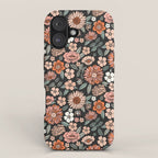 70s flowers - 70s, retro, spring, floral, florals, floral pattern, retro flowers, boho, hippie, earthy, muted iPhone Case Gallery Image 1