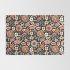 70s flowers - 70s, retro, spring, floral, florals, floral pattern, retro flowers, boho, hippie, earthy, muted Rug Gallery Image 2