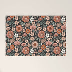 70s flowers - 70s, retro, spring, floral, florals, floral pattern, retro flowers, boho, hippie, earthy, muted Welcome Mat Gallery Image 1