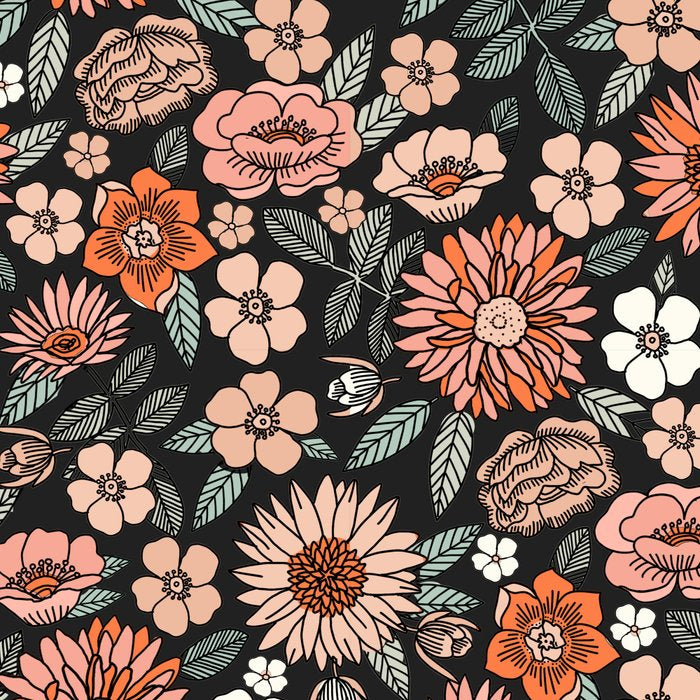 70s flowers - 70s, retro, spring, floral, florals, floral pattern, retro flowers, boho, hippie, earthy, muted Coffee Mug Gallery Image 2