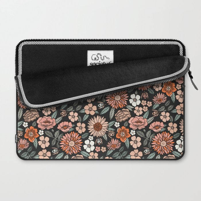 70s flowers - 70s, retro, spring, floral, florals, floral pattern, retro flowers, boho, hippie, earthy, muted Laptop Sleeve Gallery Image 2