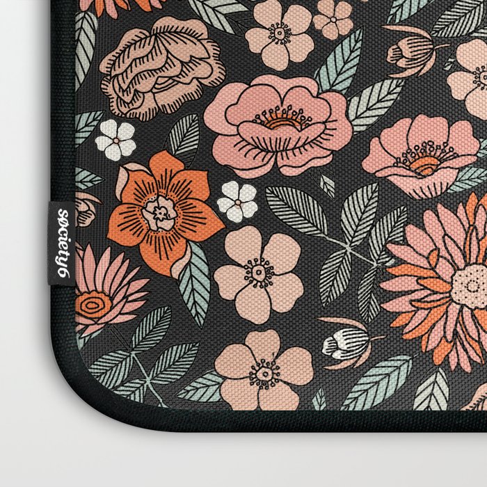 70s flowers - 70s, retro, spring, floral, florals, floral pattern, retro flowers, boho, hippie, earthy, muted Laptop Sleeve Gallery Image 3