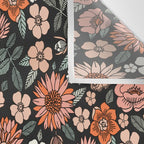 70s flowers - 70s, retro, spring, floral, florals, floral pattern, retro flowers, boho, hippie, earthy, muted Wall Tapestry Gallery Image 3