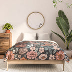 70s flowers - 70s, retro, spring, floral, florals, floral pattern, retro flowers, boho, hippie, earthy, muted Comforter Gallery Image 3