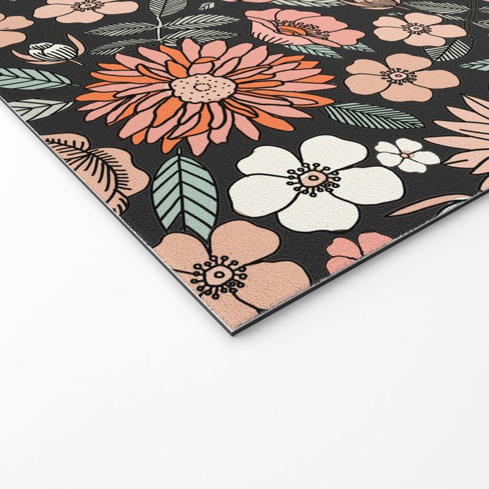 70s flowers - 70s, retro, spring, floral, florals, floral pattern, retro flowers, boho, hippie, earthy, muted Welcome Mat Gallery Image 2