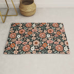 70s flowers - 70s, retro, spring, floral, florals, floral pattern, retro flowers, boho, hippie, earthy, muted Rug Gallery Image 1