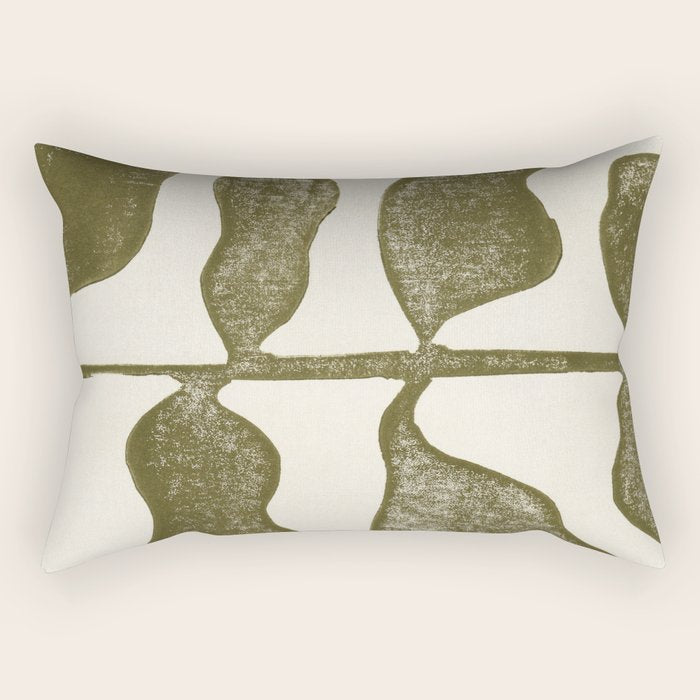 Linocut Plant Rectangular Pillow Gallery Image 1
