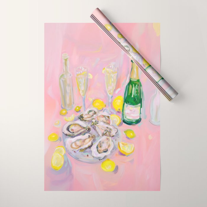 Oysters and Champagne Celebration Wrapping Paper Gallery Image 1