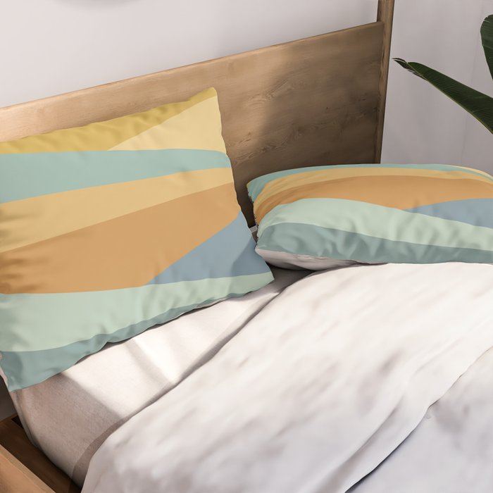 Geometric Triangles XIII Retro Summer Pillow Sham Gallery Image 2