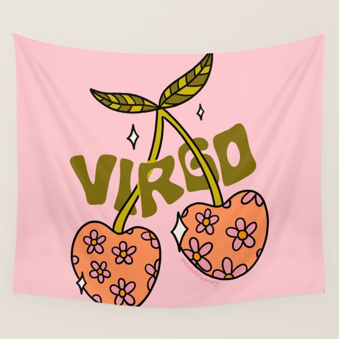 Virgo Cherries Wall Tapestry Gallery Image 1