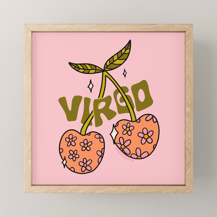 Virgo Cherries Mini Art Print Gallery Image 1