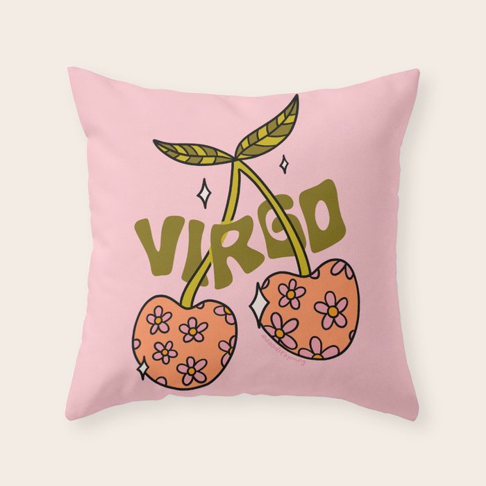 Virgo Cherries Throw Pillow Gallery Image 6