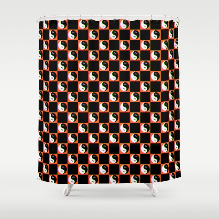 Spooky Yin Yang 3D Print Shower Curtain Gallery Image 1