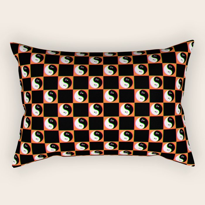 Spooky Yin Yang 3D Print Rectangular Pillow Gallery Image 1