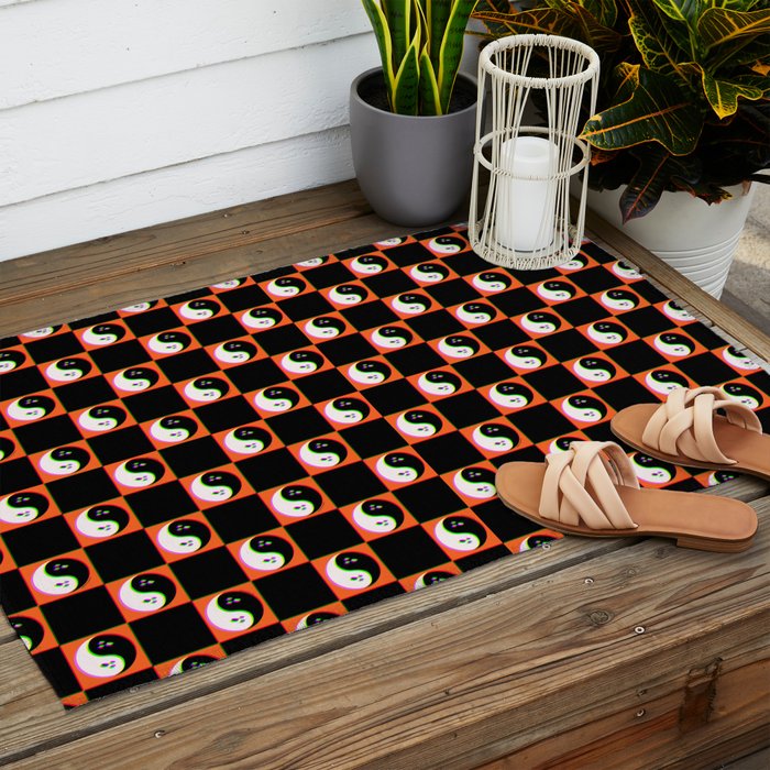Spooky Yin Yang 3D Print Outdoor Rug Gallery Image 2