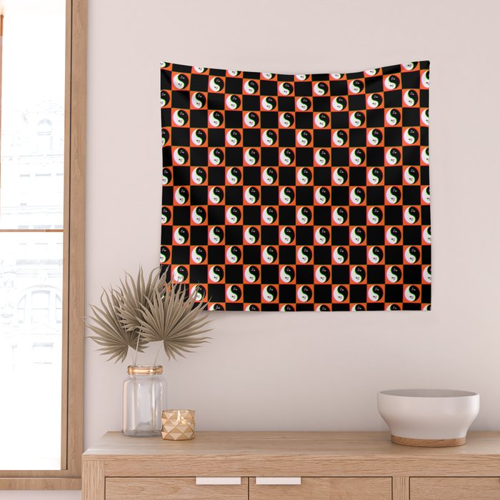 Spooky Yin Yang 3D Print Wall Tapestry Gallery Image 2