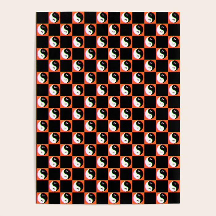 Spooky Yin Yang 3D Print Poster Gallery Image 1