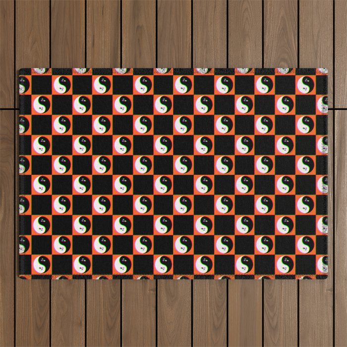 Spooky Yin Yang 3D Print Outdoor Rug Gallery Image 1