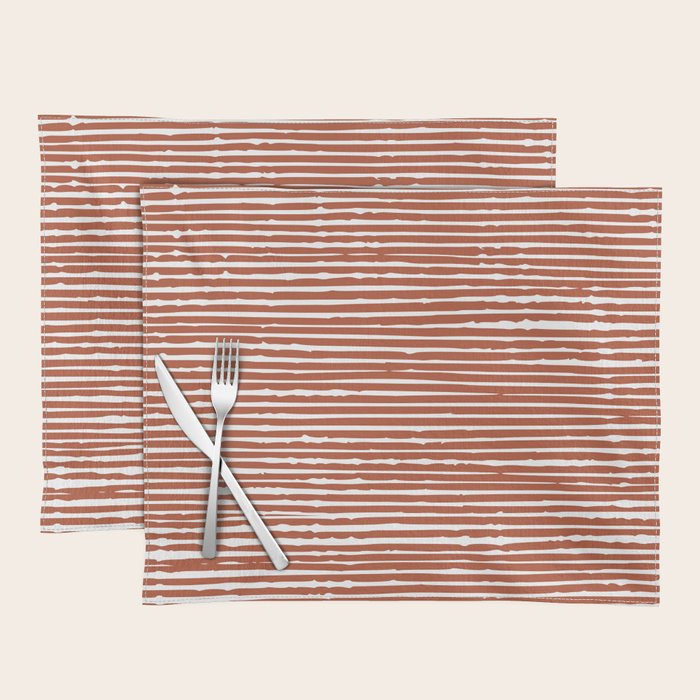 Rustic, Abstract Stripes Pattern in Terracotta Placemat Gallery Image 1